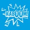 Kaboom, explosion icon white