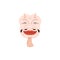 Kabuki mask or makeup with scary smiling face flat style