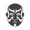 Kabuki Theater Mask Illustration in Outline Style