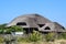 Kafe with cane roof. The roof is made of reeds and reeds