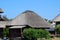 Kafe with cane roof. The roof is made of reeds and reeds