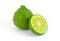 Kaffir lime isolated on white makrut lime Mauritius papeda