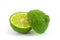 Kaffir lime isolated on white makrut lime Mauritius papeda