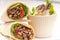 Kafta shawarma chicken pita wrap roll sandwich