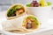 Kafta shawarma chicken pita wrap roll sandwich