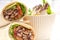 Kafta shawarma chicken pita wrap roll sandwich