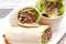 Kafta shawarma chicken pita wrap roll sandwich