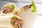 Kafta shawarma chicken pita wrap roll sandwich