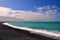 Kaikoura beach with black pebblestone