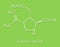 Kainic acid molecule. Direct agonist of the glutamic kainate receptors. Skeletal formula.