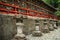 Kairo Corridor with beautiful Toros traditional lantern made of stone, Toshogu shrine, tochigi prefecture, Japan