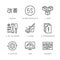 Kaizen, 5S methodology flat line icons set. Japanese business strategy, kanban method vector illustrations. Thin signs