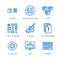 Kaizen, 5S methodology flat line icons set. Japanese business strategy, kanban method vector illustrations. Thin signs