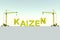 KAIZEN  building concept crane white background