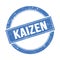 KAIZEN text on blue grungy round stamp