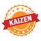 KAIZEN text on red orange ribbon stamp