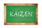 KAIZEN text written on green school board