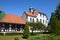 Kajki Square former market square and town hall from 1825, Mragowo, Masuria, Poland.