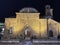 KALAMATA - GREECE, JANUARY 2022: The Historical Byzantine church Agioi Apostoloi 13th century with the brick enclosed masonry in