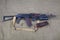 Kalashnikov AK 74 with underbarrel grenade launcher on canvas