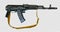 Kalashnikov AK-74M with a belt, transparent background, png,