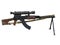 Kalashnikov AK assault rifle with optical sight isolated on whit