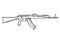 Kalashnikov rifle. Firearms. Sketch Set of Kalashnikov assault rifle AK-47, AKM, AKC, AKMC, AK-74. Firearms in combat. Assault Gun