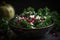 kale and pomegranate green healthy salad . Generative AI