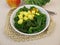 Kale salad with baked apple