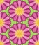 Kaleidoscope geometric pink and green seamless pattern