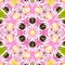 Kaleidoscope lily Flower Pattern. Vibrant mandala geometric background. Tribal vintage background with a medallion