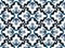 Kaleidoscope Shapes Abstract. Blue Artistic Design. Watercolor Tile. Indigo Floral and Geo Tile.