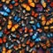 A kaleidoscope of vibrant butterflies in various sizes and colors, creating a symmetrical dance2