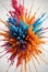 Kaleidoscopic Burst of Paint Explosion Captured in Mid-Air