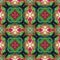 Kaleidoscopic flower park background. Splited colorful picture into tiles