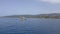 Kalekoy Simena, Turkey - June 03, 2019: Pleasure tourist yacht sailing near the island of Kekova in Turkey