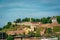 Kalemegdan fortress and Victor statue. View frim the river Danube in Belgrade, Serbia