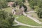 Kalemegdan park in Belgrade, its lower town with ruins from roman and medieval times, from above