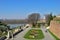 Kalemegdan in winter on a sunny day - View on Save River and Great War Island