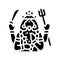 kali god indian glyph icon vector illustration