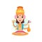 Kali Indian goddes supports the world order cartoon vector Illustration on a white background