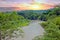 Kali Progo river on Java Indonesia at sunset