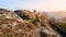 Kalich medieval castle ruins on the mountain summit