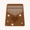 Kalimba. Mbira or thumb piano. African traditional musical instrument. African folk wooden mbira with carvings 