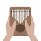 Kalimba  Mbira or thumb piano  vector cartoon icon illustration.