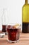 Kalimotxo wine and cola mixture glass