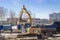 Kaliningrad 2019 .road engineering the repair of the road grader.excavator5