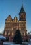 Kaliningrad / Konigsberg central cathedral in the sunset