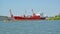 KALININGRAD REGION, RUSSIA. Chemical tanker Saltstraum against the background of seaport