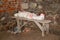 KALININGRAD REGION, RUSSIA. A dead man `s muzzle lies on a stall. Museum of inquisition. Shaaken lock